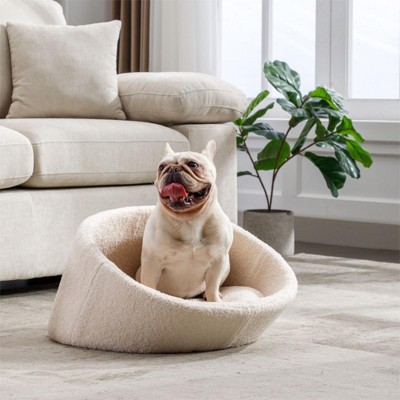 Modern Cat Kennel,Cat Couch Bed With Solid Wood Frame,Cat Bed Cashmere Cover,Small Size-Cuddlewood
