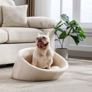 Modern Cat Kennel,Cat Couch Bed With Solid Wood Frame,Cat Bed Cashmere Cover,Small Size-Cuddlewood - 1 of 4