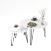 GlasFlength End Table Set of 2, Industrial Wood Finish with Sturdy Metal Frame for Living Room, Bedroom, Patio, White, 27.56"*27.56"*17.71" - 3 of 4