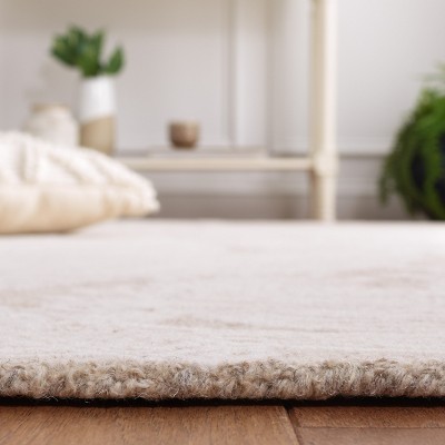 Elegance Hand-Tufted Beige/Ivory Wool Rectangular Area Rug