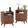 GustoWave Modern Fluted Nightstand, Wood Side Table, End Table with 2 Drawers + Open Shelf,Bedside Table for Bedroom, Living Room - 3 of 4