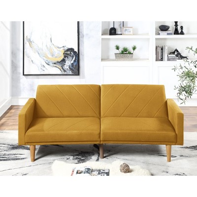 CAVINAS Modern Adjustable Sofa Bed Convertible Folding Couch with Wooden Leg for Apartment, Living Rooms