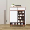YIYIBYUS Shoe Storage Cabinet Floor Shoe Storage Organizer Rack With 2 Doors - 2 of 4