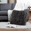 22-Inch Plush Pillow – Luxury Square Floor Pillow Insert and Shag Glam Cover Set– For Bedroom or Living Room by Lavish Home (Gray) - 4 of 4