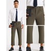 Lars Amadeus Men's Two Buttons Pleated Front Cropped Dress Pants - 4 of 4