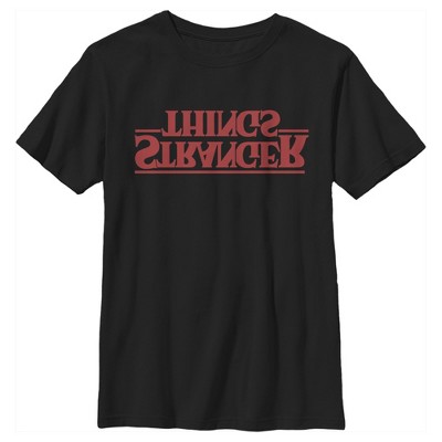 Boy's Stranger Things Upside Down Logo T-shirt - Black - Large : Target