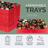 Hold N' Storage - Christmas Storage Container Box Stores Up to 54 - 3" Ornament with Adjustable Dividers to Protect and Store Holiday Décor - Red - 2 of 4