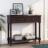 Okak 35IN Farmhouse Console Table, Entryway Table with Two Drawers and Bottom Shelf, Hallway Table for Living Room, Entrance - 3 of 4
