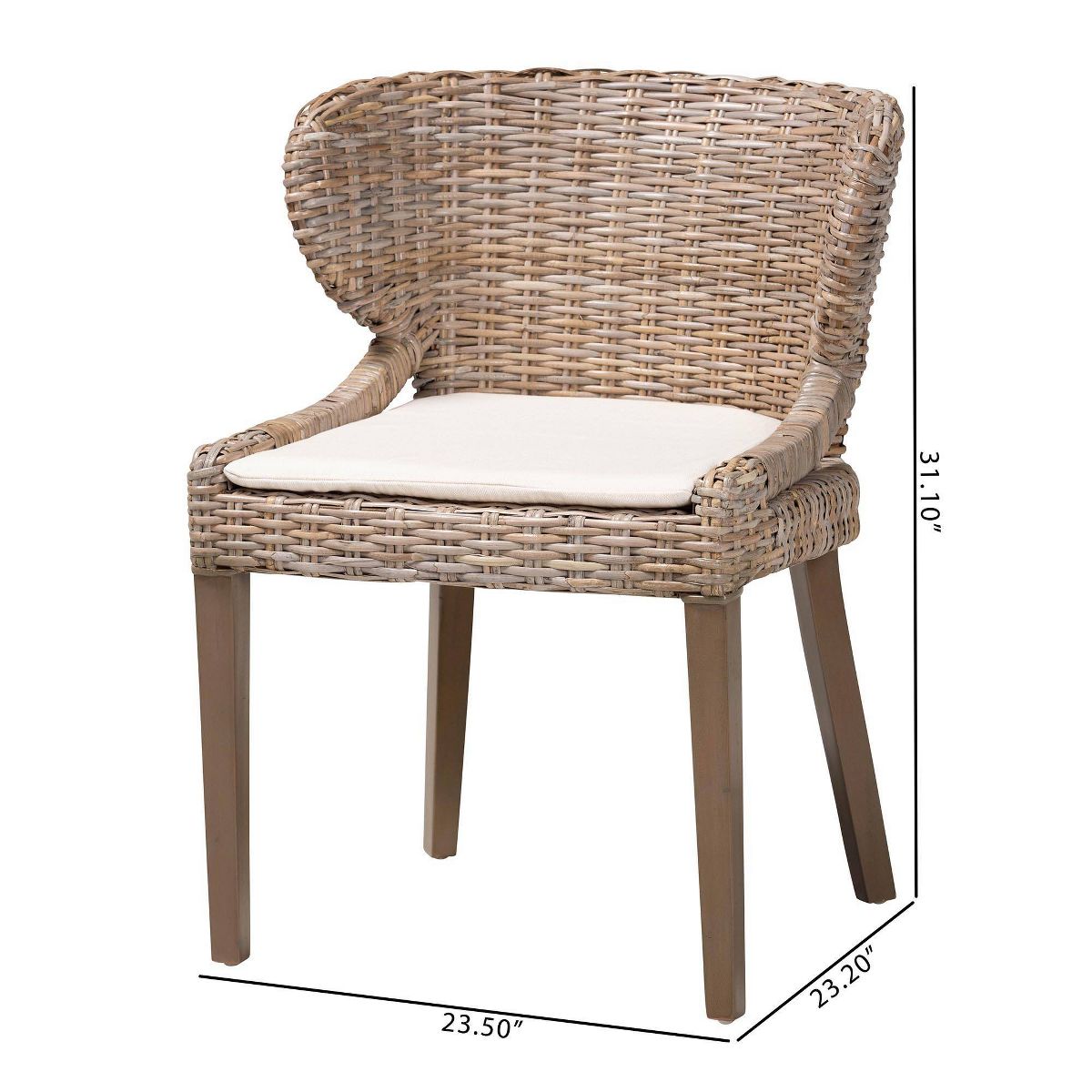 bali & pari Niesha Natural Rattan and Mahogany Wood Dining Chair Kubu Gray/Rustic Taupe - thumbnail 10