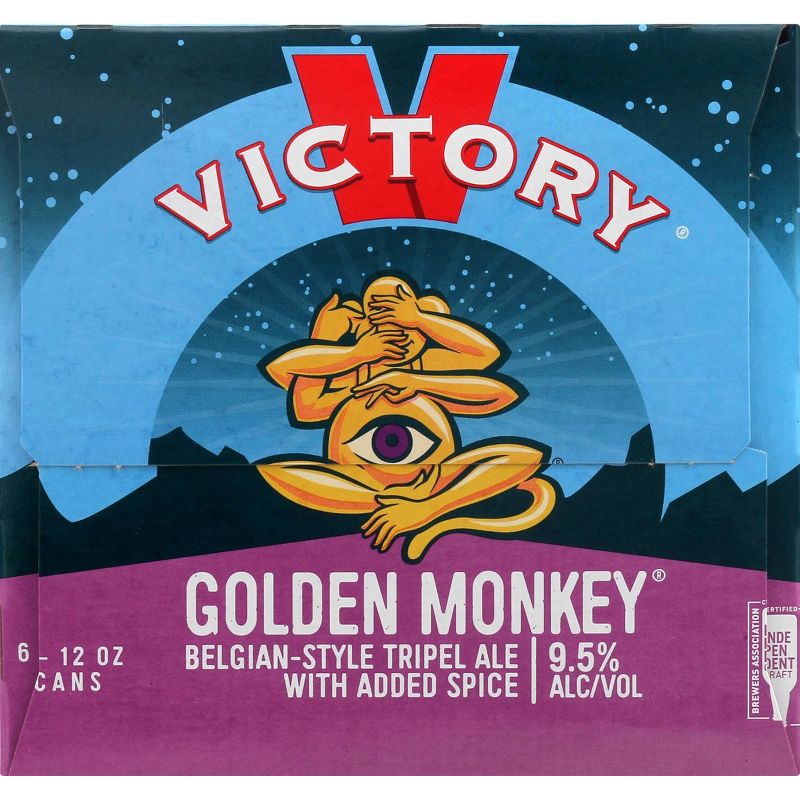 Victory Golden Monkey Belgian-Style Tripel Ale Beer - 6pk/12 fl oz Cans, 4 of 6