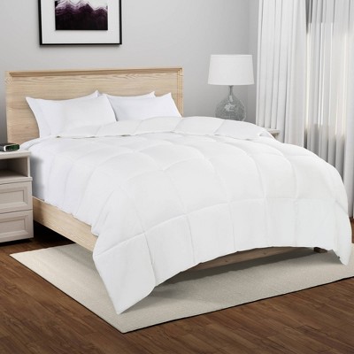 Serta Twin 68"x88" Memory Flex Down Alternative Comforter Box Quilt Duvet Insert White: Year-Round, Basket Weave, Machine Washable