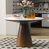 TiramisuBest Retro Round Dining Table Minimalist Elegant Table for Living Room, Dining Room - 3 of 4