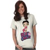 Betty Boop Beat Breast Cancer Ribbon Womens Graphic T Shirt Tees Brisco Brands - 3 of 4