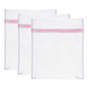 Unique Bargains Home Mesh Laundry Bags with Zipper for Delicate Clothing 3 Pcs - 1 of 4
