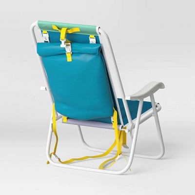 Recycled Fabric Outdoor Portable Beach Chair Teal - Sun Squad&#8482;_1