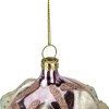 Northlight 4.25" Green Flowers on Pink Glass Christmas Ornament - 3 of 3