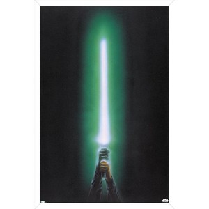 Trends International Star Wars: Original Trilogy - Green Lightsaber Framed Wall Poster Prints - 1 of 4