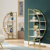 69 in Freestanding Modern Round Bookcase with 4 Open Shelves Adjustable Shape and Anti-Tip Kit for Home or Office-3irtyhousy - 2 of 4