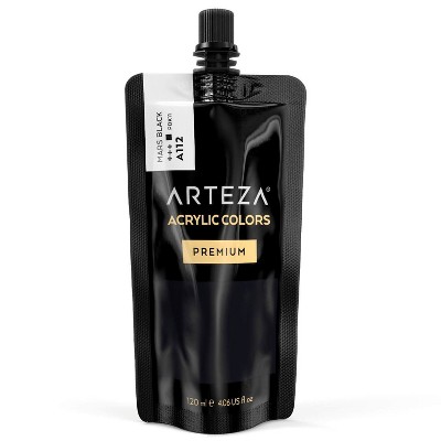 Arteza Acrylic Professional Artist Paint, Mars Black, 120ml  - Single Color (ARTZ-8171)