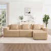 AENKYO 117.3" Modular Corduroy Modular Sectional Sofa with Ottoman, Boneless Sectional Deep Seat Sofa with Throw Pillows, No-Assembly - 3 of 4