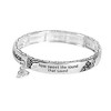 Dicksons Amazing Grace Engraved Music Note Charm Women's One Size Silver Plated Stainless Steel Four-Tile Stretch Bracelet - 2 of 4