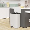 LunaLulinlk 13 Gallon 50L Kitchen Foot Pedal Operated Soft Close Trash Can - Stainless Steel Ellipse Bustbin - White - 3 of 4