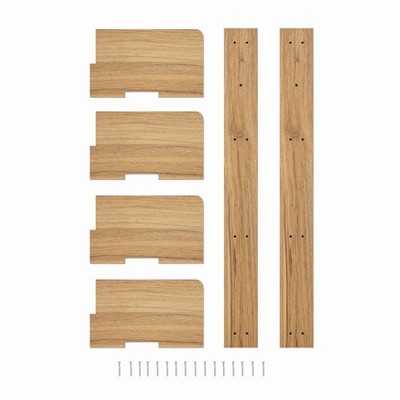 Chestnut 4-Tier Corner Floating Wood Wall Shelf