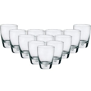 Bormioli Rocco Luna Rocks Glasses, Set of 12, 8.75 Oz – Clear Tumblers for Negroni, Americano, Liqueurs & Whiskey  – Elegant Italian Barware - 1 of 4