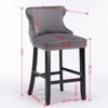 INFURNIC Counter and Bar Stools Modern Velvet Barstools with Tufted Wing Back and Nailhead Trim for Home Lounge, Gold, 22"*19"*37" - 2 of 4