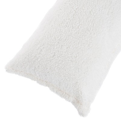 Hastings Home Soft Sherpa Body Pillow Cover With Zipper - White