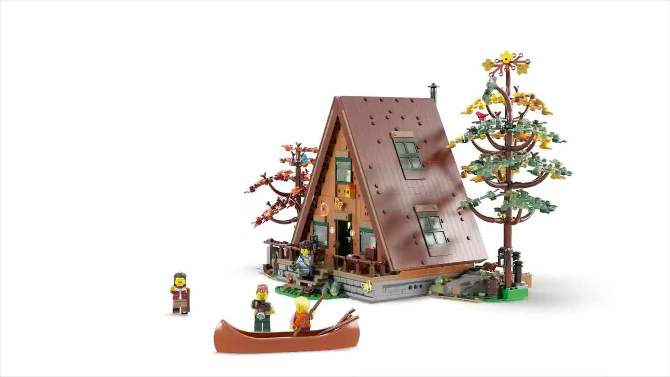 LEGO Ideas A-Frame Cabin Collectible Display Set 21338, 2 of 8, play video