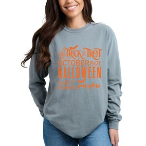 Simply Sage Market Halloween Sayings Garment Dyed Long Sleeve - 1 of 4