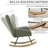 Living Room Chair, Teddy Upholstered Rocking Chair, Armrest and Side Pockets, Modern Comfy Accent Armchair Reading Chair for Bedroom, Living Room - 4 of 4