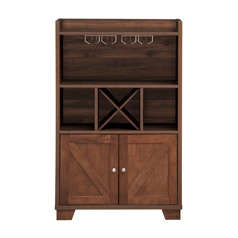 Christopher Knight Home Monita 4 Bottle Wine Cabinet Walnut/Dark Brown