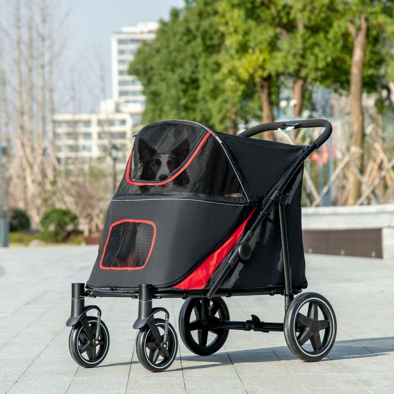 PawHut One-Click Foldable Large Doggy Stroller for Medium Dogs & Large Dogs, Pet Stroller with Storage, Dog Accessories, Dog Walking Stroller, 2 of 7
