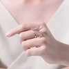 Guili Rose Gold-Plated Multi-Color CZ Butterfly Ring, a vibrant nature-inspired piece radiating delicate beauty. Available in Sizes 6, 7, and 8. - 3 of 3