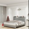 NicBex Full/Queen/King Upholstered Bed Frame with Star Galaxy Projector,Storage Tufted Wingback Headboard with USB Port,Music Speaker,Easy Assembly - 4 of 4