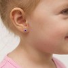 Girl's Princess Heart CZ Screw Back Sterling Silver Earrings - In Season Jewelry - 3 of 4
