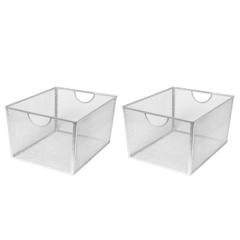 Xl Wire Utility Storage Basket Silver Set Of 2 Seville Classics