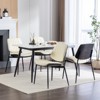 FONTOI Dining Chairs Set of 2, Faux Leather Chair with Bentwood Back, Upholstered Chair with Adjustable Foot, Beige, 19"*32.8"*22.6" - 2 of 4