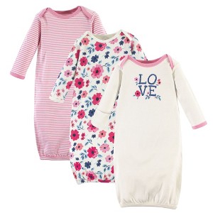 Touched by Nature Infant Girl Organic Cotton Gowns, Garden Floral, Preemie/Newborn - 1 of 4