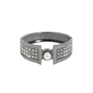 SOHI Women's Dark Silver Pearl Drop Bracelet - 1 of 4