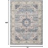 Acekool Vintage Floral Rug - Washable 6x9 Boho Carpet with Non-Slip Back - 2 of 4