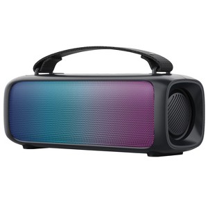 IQ Sound® Portable Bluetooth® 2.0-Channel Speaker with RGB Light Panel and Speakerphone, True Wireless, Black, IQ-3520RGB - 1 of 4