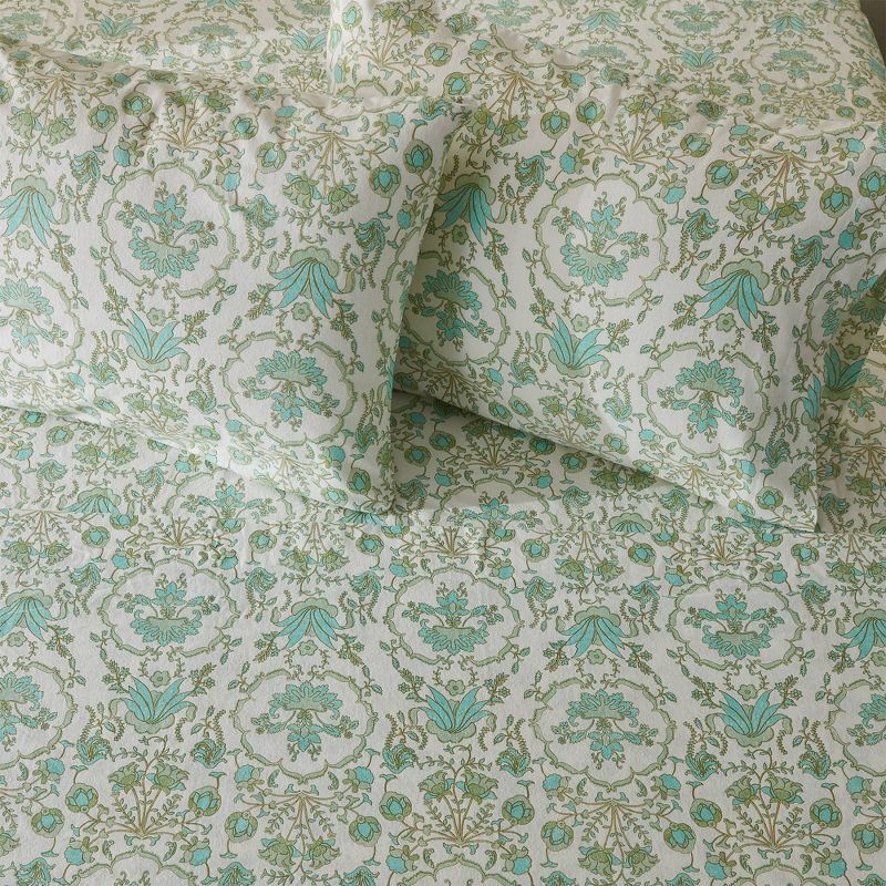 100% Turkish Cotton Vintage Printed Flannel Sheet Set - Patina Vie, 1 of 7