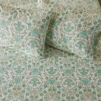 100% Turkish Cotton Vintage Printed Flannel Sheet Set - Patina Vie