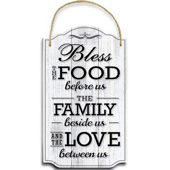 Bigtime Signs - 14.5"x8.5" Bless The Food Before Us Wall Decor - PVC with Rope for Hanging