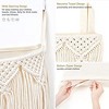 Aoibox Macrame Hanging Laundry Hamper with Over Door Hooks, Space Saving Laundry Bag with Zipper, Boho Decor for Bathroom Dorm Home - 3 of 4