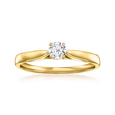 Ross-Simons 0.25 Carat Lab-Grown Diamond Solitaire Ring in 18kt Gold Over Sterling