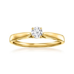 Ross-Simons 0.25 Carat Lab-Grown Diamond Solitaire Ring in 18kt Gold Over Sterling - 1 of 4